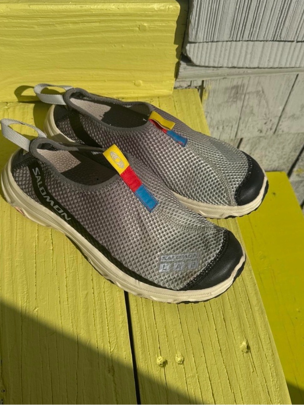 Salomon RX Moc 3.0 Slip-On Sneakers with Red, Blue & Yellow Tabs